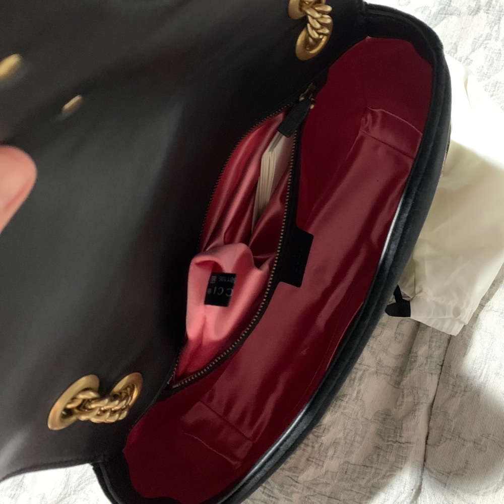 Sold Gucci Marmont Med “Loved” Black  Velvet - Picture 16 of 16